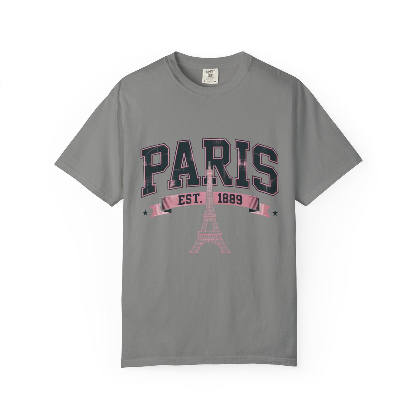 'PARIS EST. 1889' Vintage Collegiate Pink Tee