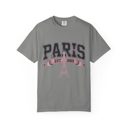 'PARIS EST. 1889' Vintage Collegiate Pink Tee