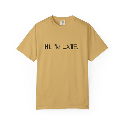 Hi. I’m late. Tee