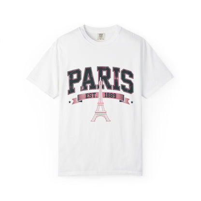 'PARIS EST. 1889' Vintage Collegiate Pink Tee