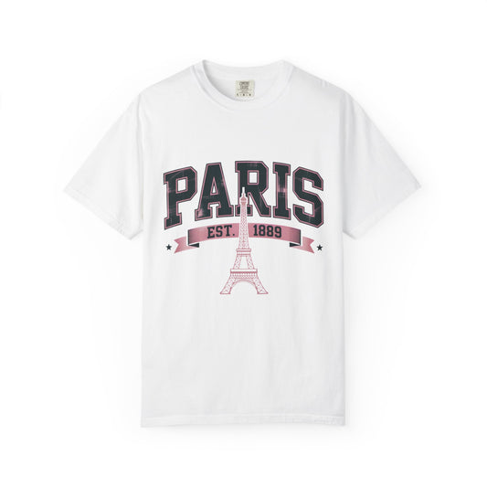 'PARIS EST. 1889' Vintage Collegiate Pink Tee