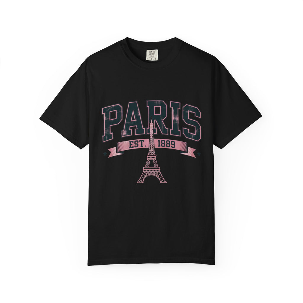 'PARIS EST. 1889' Vintage Collegiate Pink Tee