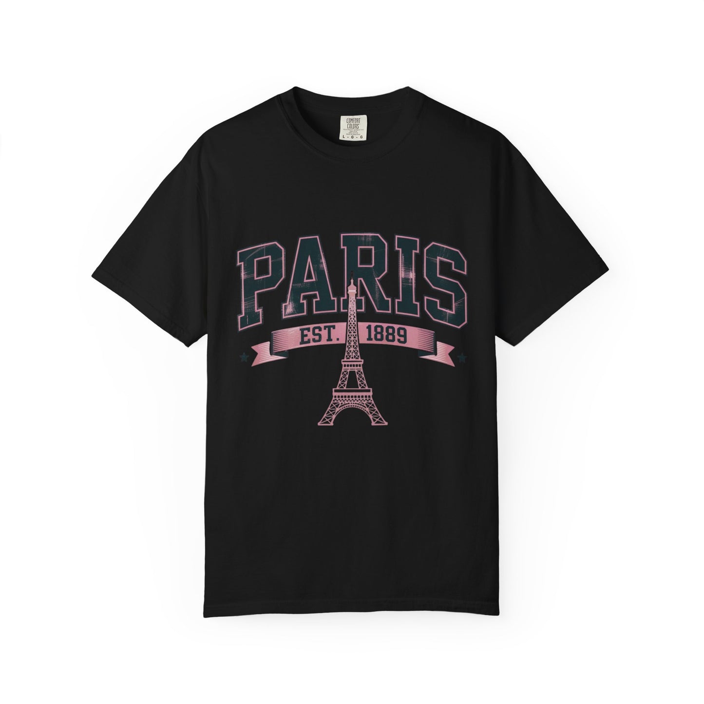 'PARIS EST. 1889' Vintage Collegiate Pink Tee